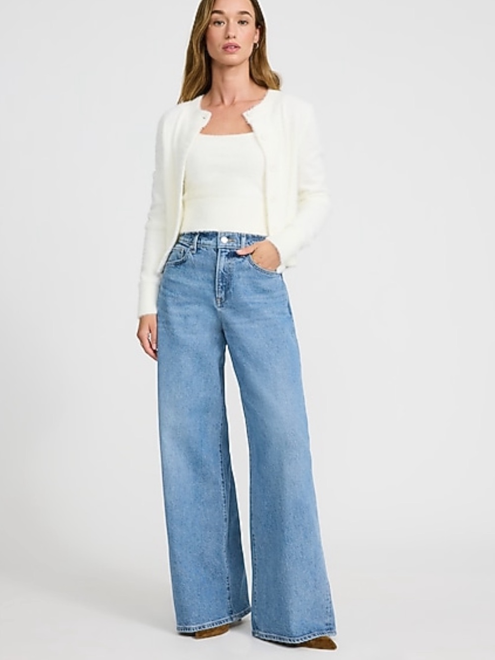 High waist relaxed Wide Leg Blue Women’s Jeans
